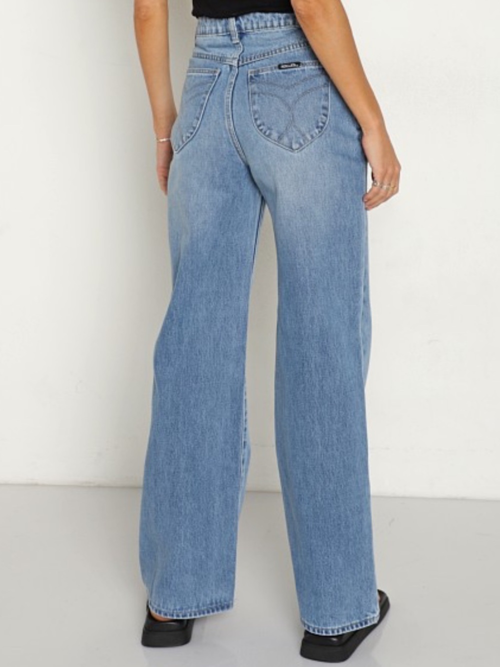 ROLLA'S Light-Mid Blue Heidi High Rise Loose Straight Women's Jeans
